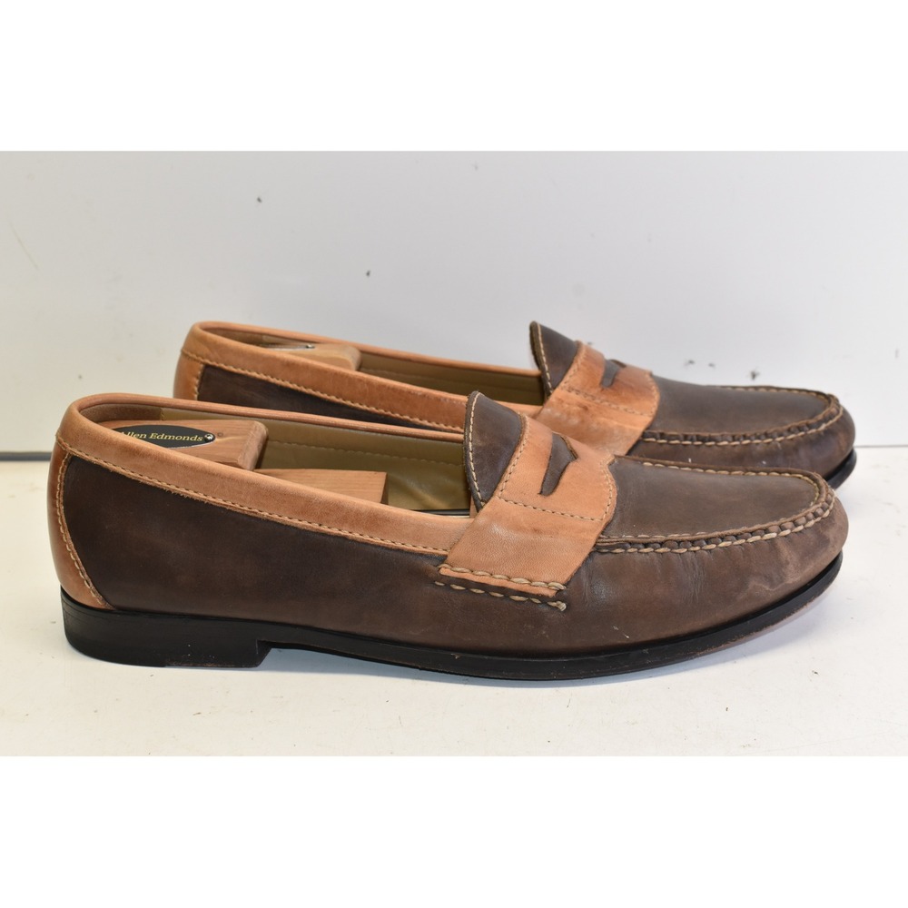 Cole Haan Penny Loafers Brown Mens Size 11 Two Tone Leather Dress Shoes Slip-On